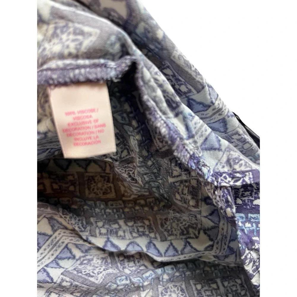 Victorias Secret Blue Geometric Fringe Kimono Wrap Swim Cover Up  XS/S